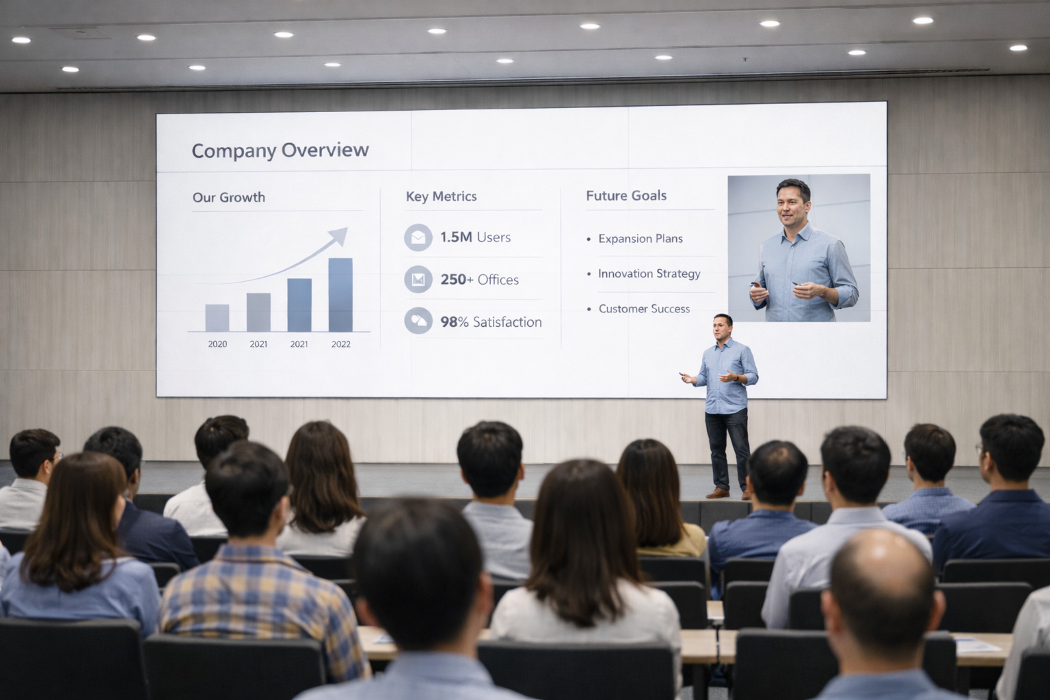 Town Hall Videowall solution in Singapore for company all-hands presentations